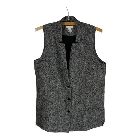 Chicos Metallic Silver Grey Three-Button Vest Size Med  8 - Picture 3 of 10